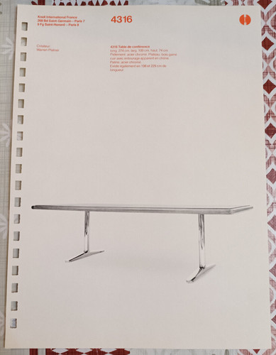 Fiche publicité knoll bureau - fiche,